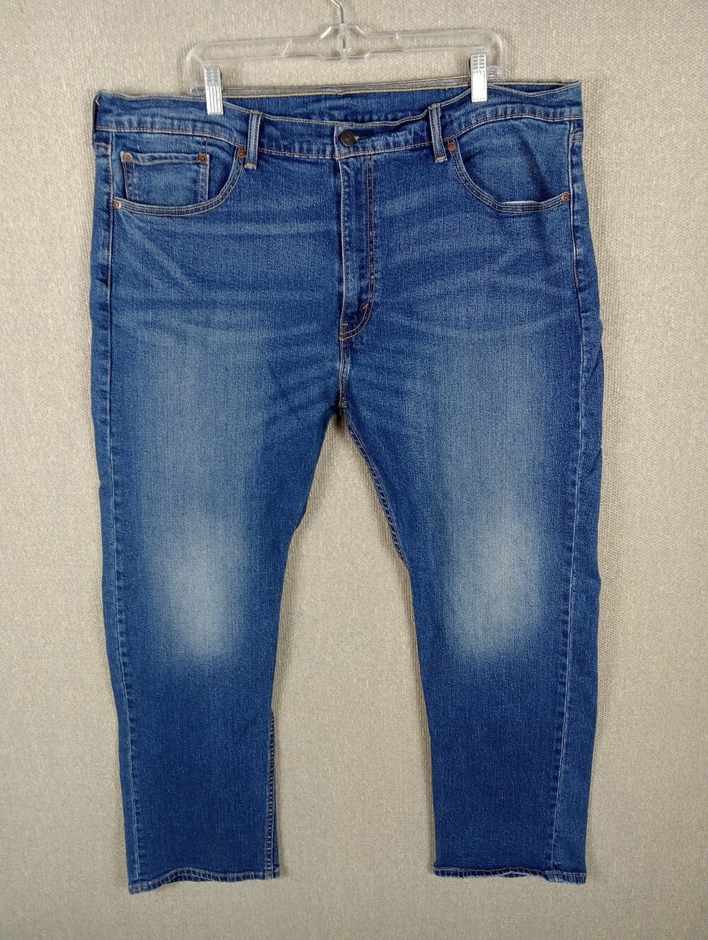 Levi's 505 Regular Fit Jeans Mens Size 42x32 Blue Medium Wash Denim Straight Leg